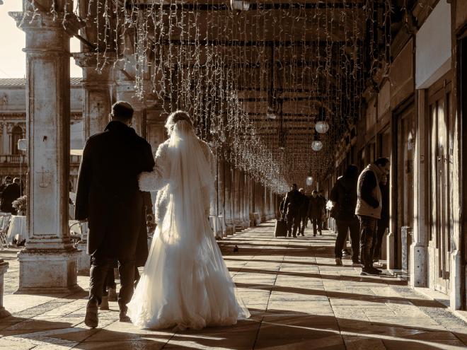 Newly weds in St Mark's square